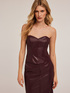 Top bustier in tessuto spalmato image number 0