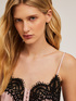 Top lingerie in raso con bordo in pizzo image number 2