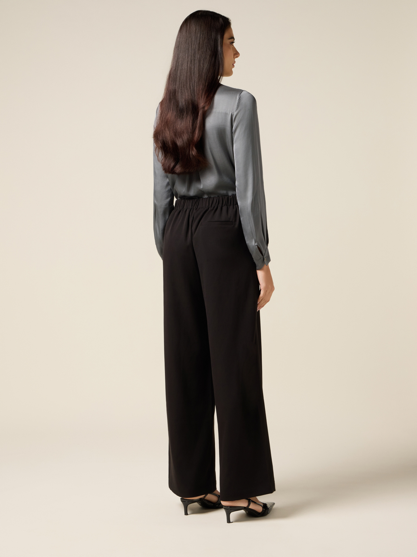 Pantaloni joggers a palazzo image number 1