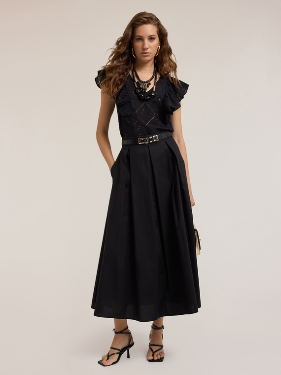 Pleated midi skirt