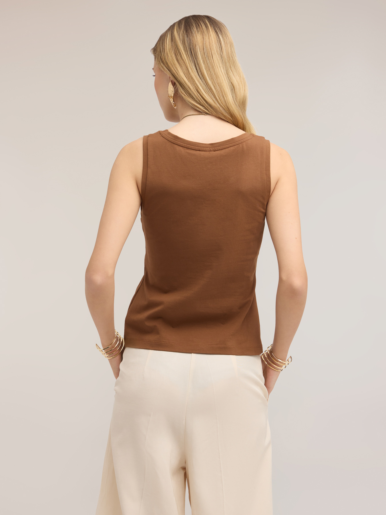 Top with integrated tassel necklace image number 1