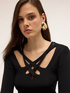 Ribbed jumper with worked neckline image number 3