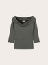Off-shoulder lurex t-shirt image number 4