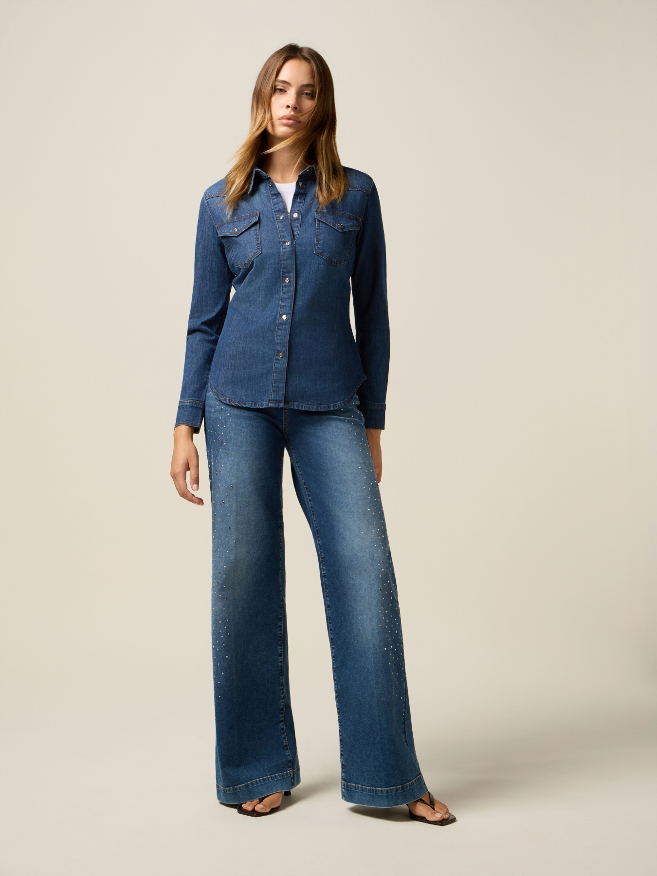 Camicia in denim stretch image number 3