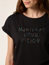 Tricou din jerseu cu broderie cu litere image number 2