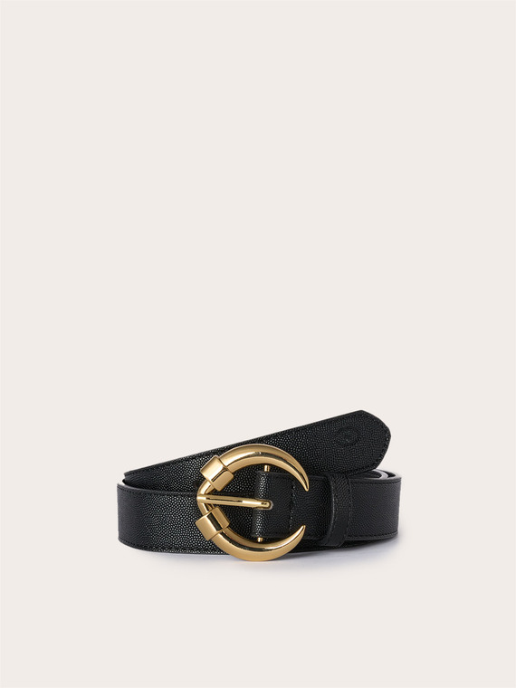 Belt with round buckle