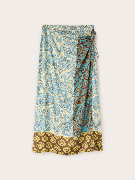 Ethnic print pareo skirt