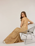 Long flare dress in lurex blend image number 0