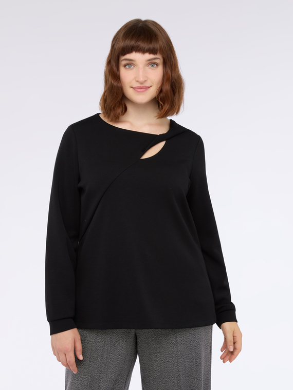 T-shirt in scuba con dettaglio cut-out