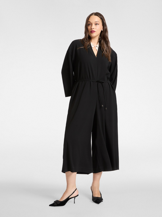 Jumpsuit in crepe fabric with belt
