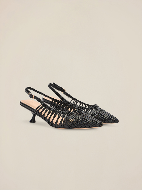 Netz-Slingback-Pumps