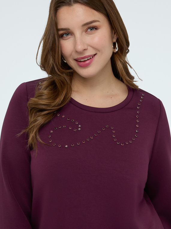 Felpa in scuba con castoni