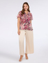 Blusa in georgette con stampa e volant image number 2