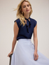 Blouse satin avec nœud image number 3