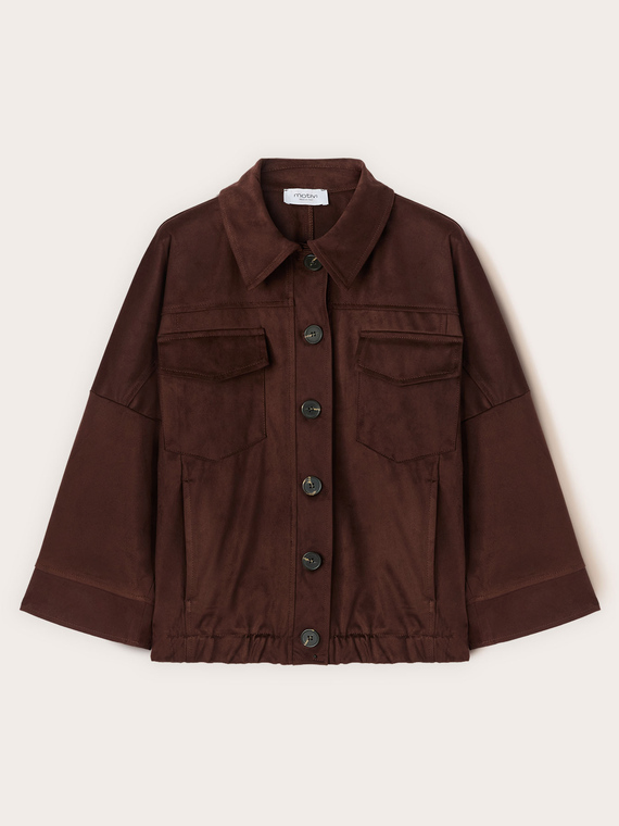 Short oversized jacket with pockets