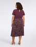 Vestido flare bimaterial con estampado image number 1