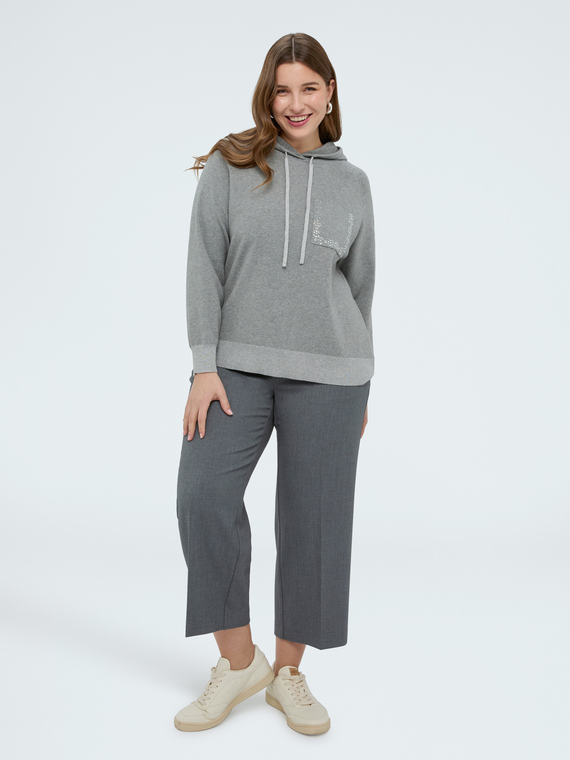 Sweatshirt aus Strick mit verzierter Tasche