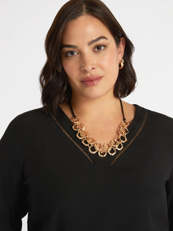 Necklace with double ring chain