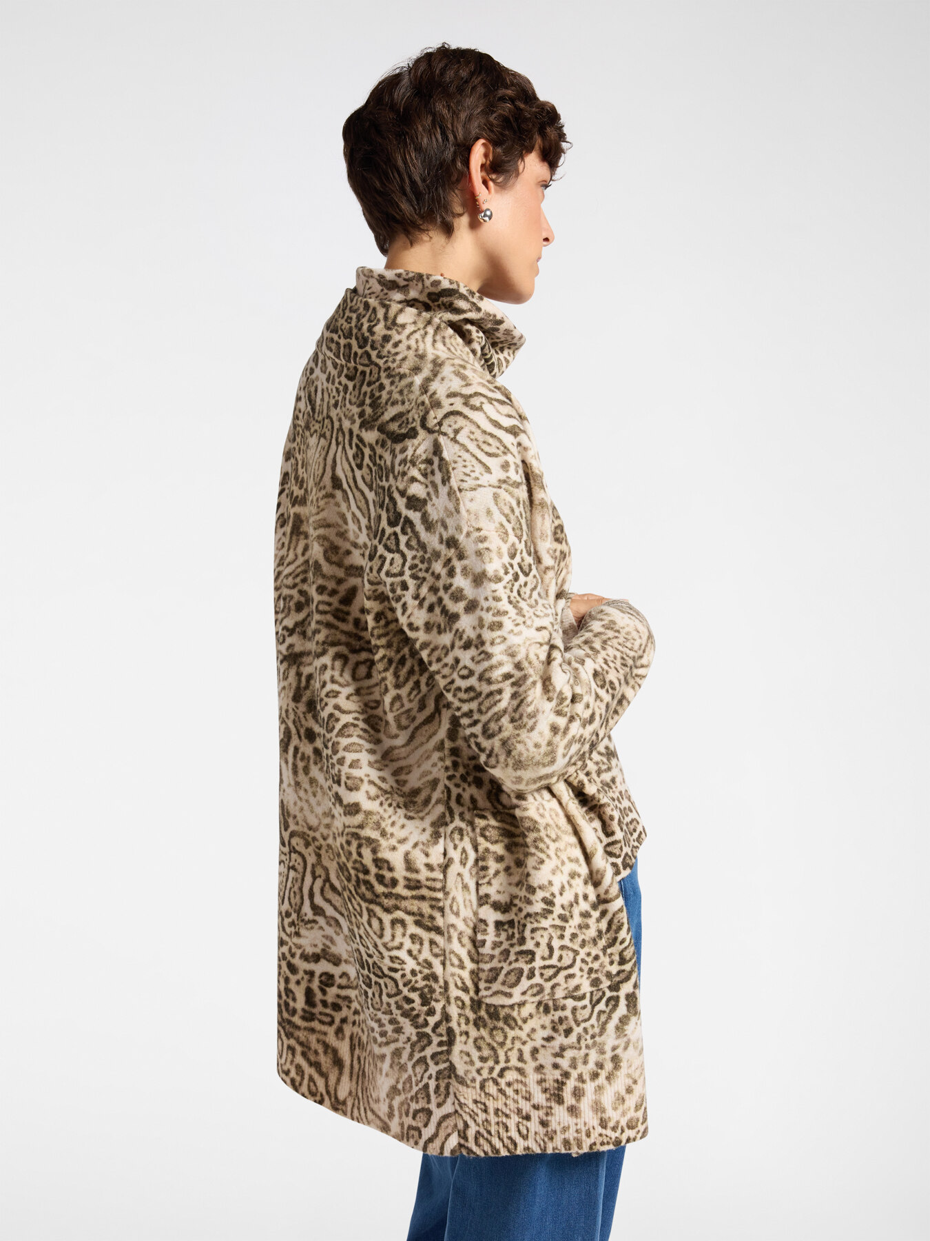 Long animalier cardigan image number 1