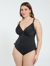 One-piece swimsuit with ruffles and side ties image number 0