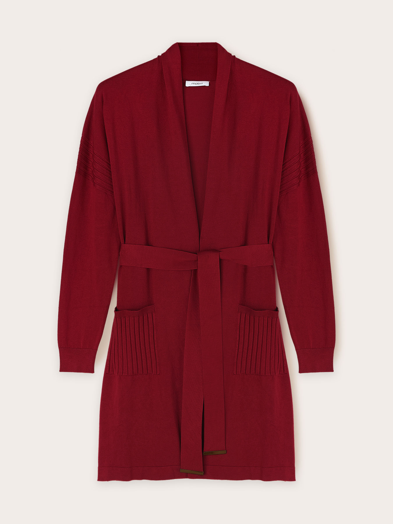 Cardigan lung cu curea image number 4