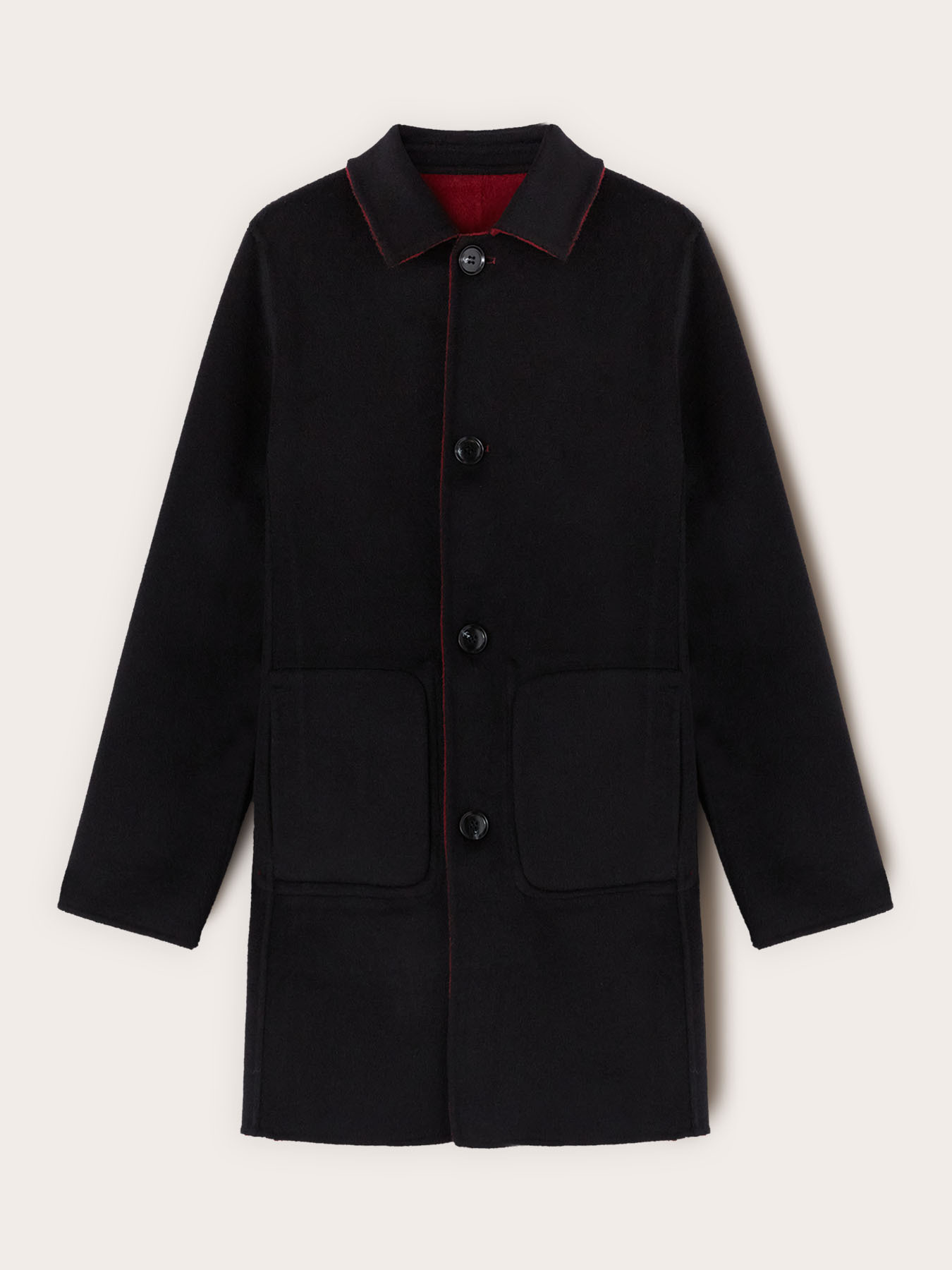 Cappotto reversibile in panno misto lana image number 6