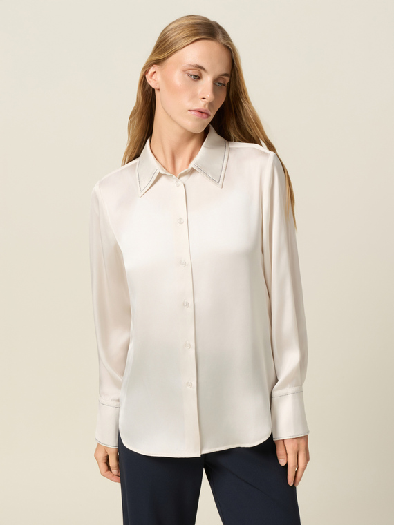 Satin shirt with chain detail