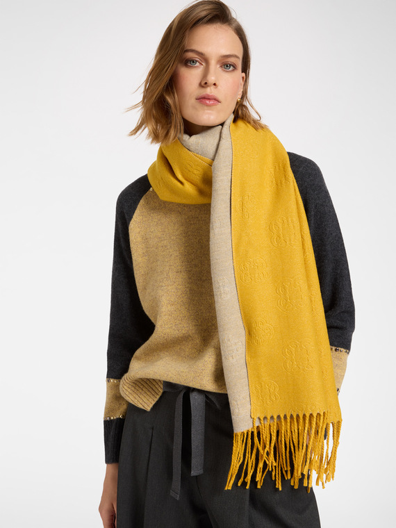 Scarf with embossed logo