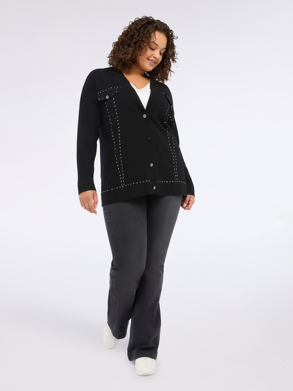 Cardigan con borchie