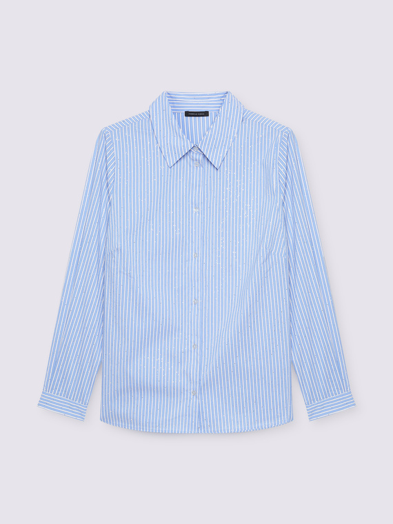Camicia a righe in misto cotone con punti luce