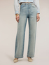 Wide leg palazzo jeans with side zips image number 2