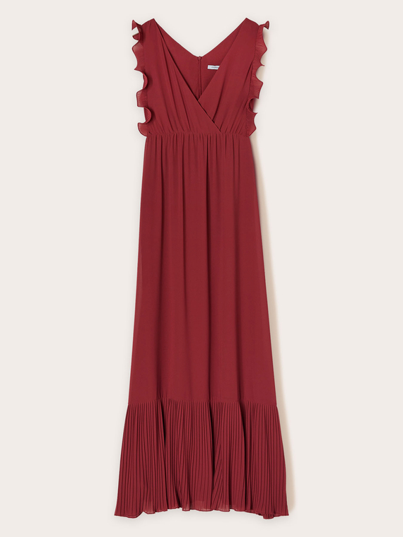 Long dress with pleated border