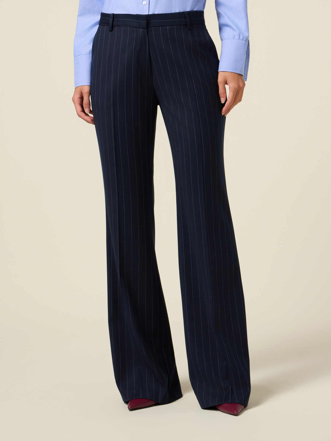 Pantaloni flare gessati image number 3