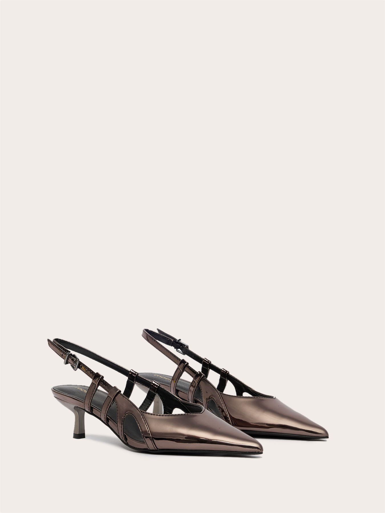 Metallic slingback pumps image number 2
