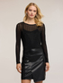 T-shirt in tulle con strass image number 0