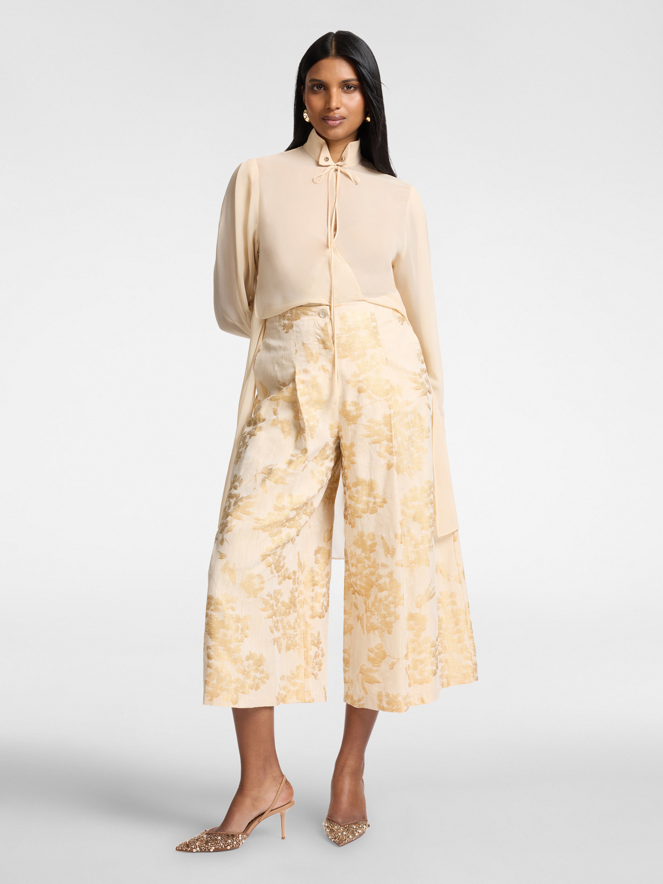 Camicia lunga in georgette image number 2