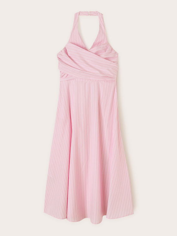Robe en popeline à rayures fantaisie