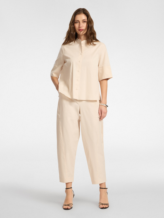 Stretch cotton balloon trousers