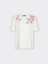 T-shirt in cotone con ricami floreali image number 4