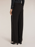 Pantaloni palazzo cu piping cu bijuterii image number 1