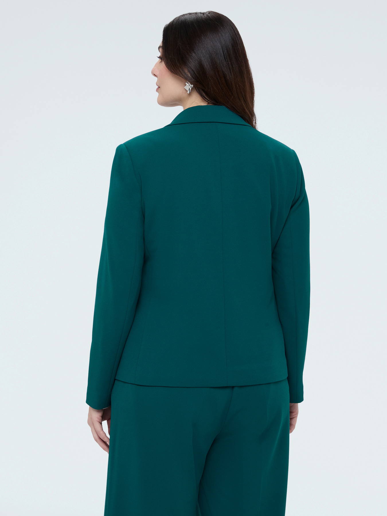 Cropped blazer in stretch fabric image number 2
