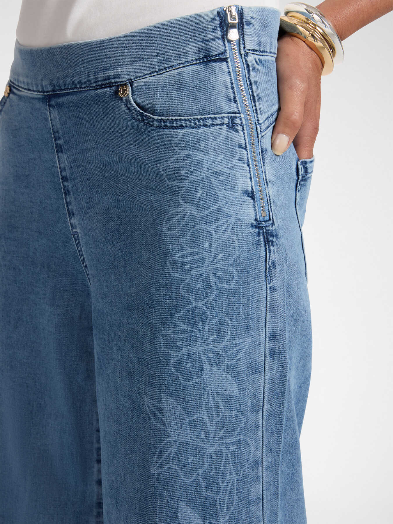 Jeans florais wide leg, "Wanda" image number 3