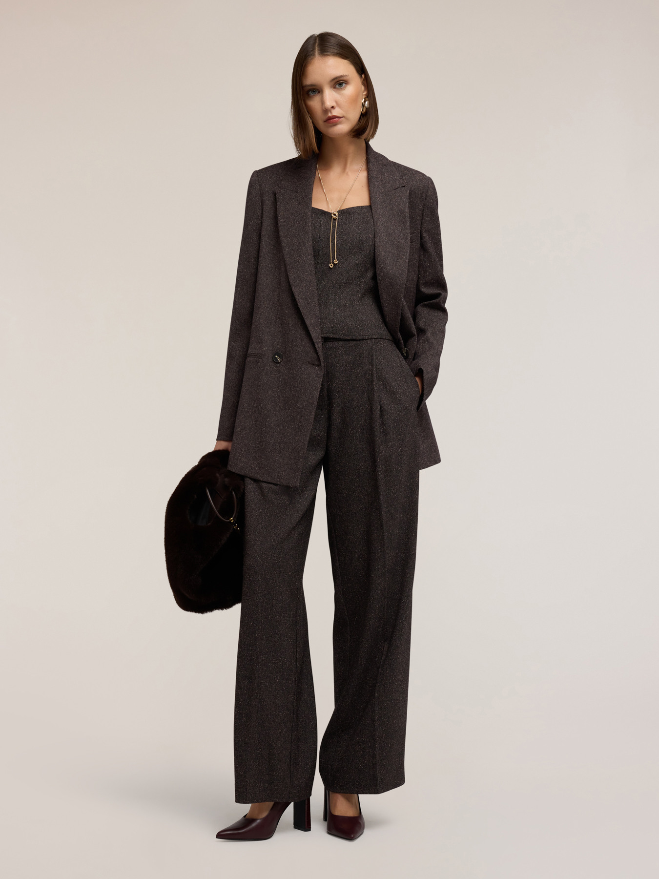 Pantalon palazzo en fil teint image number 3