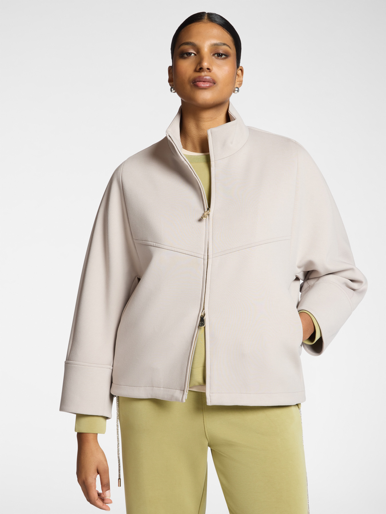 Jacket with high collar and zip image number 0