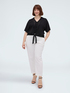 Bluse aus Lochstickerei mit Knotendetail image number 4