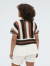Gestreifter Strickpullover mit Lochmuster image number 1