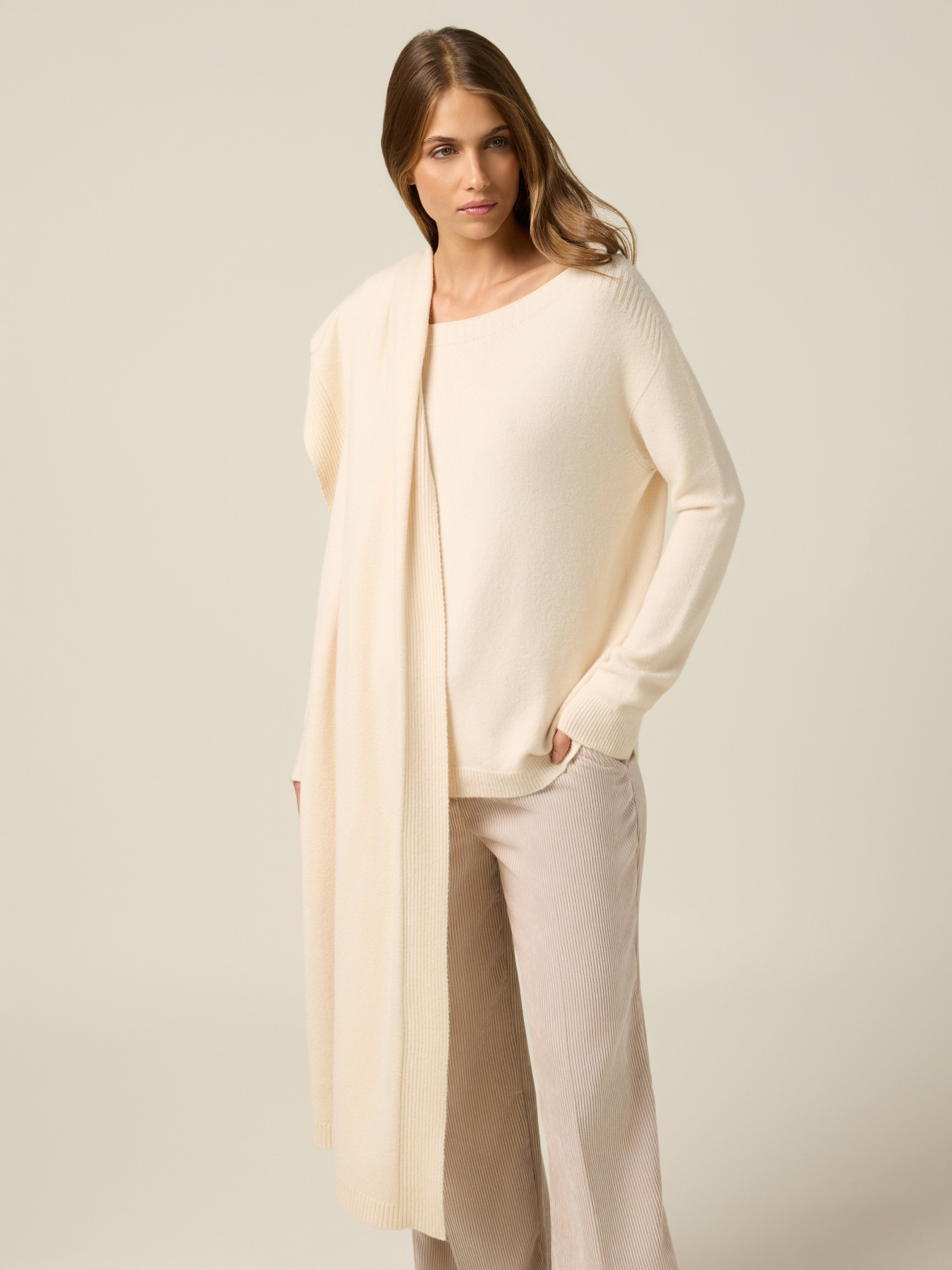 Maxi écharpe en maille mélangée viscose image number 0