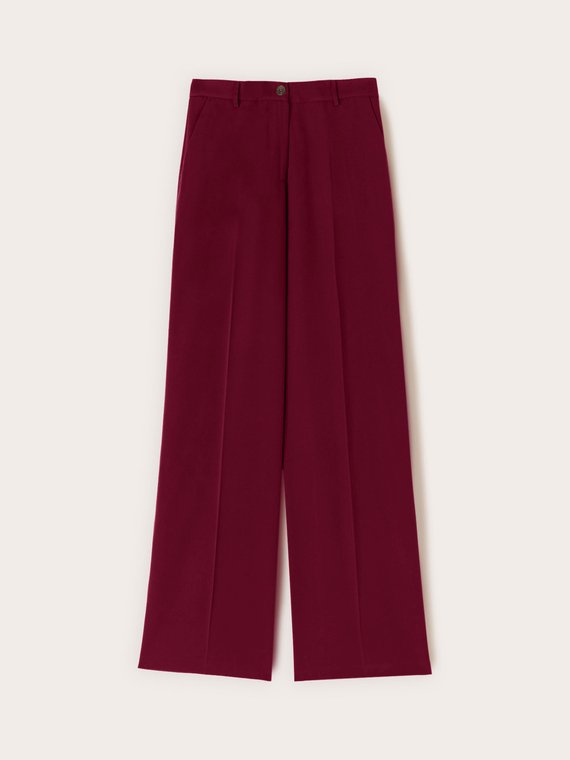 Pantalon palazzo fluide en m&eacute;lange de viscose