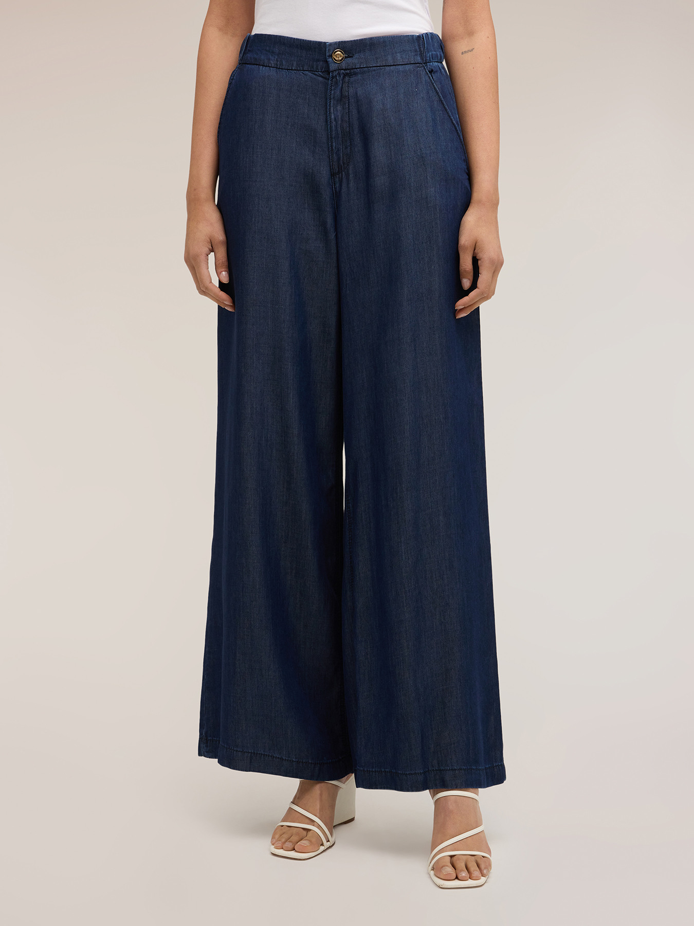 Jeans palazzo din denim lyocell image number 0
