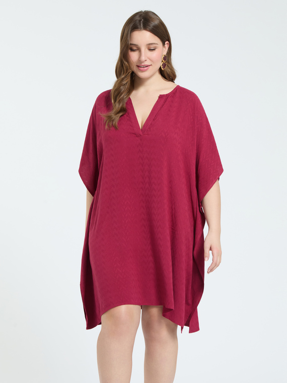 Geschlossener Kaftan aus Viskose-Jacquard